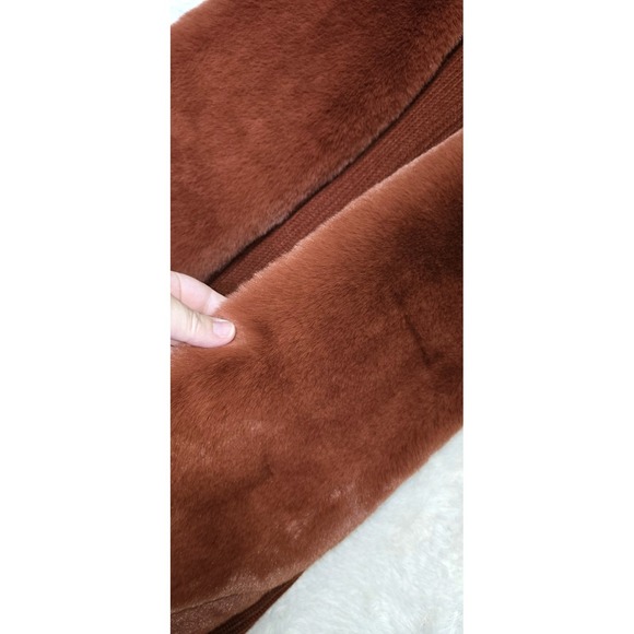 Liz Claiborne burnt Orange Faux Fur Knit Vest size S Sleeveless‎ Fall Casual - Picture 9 of 9